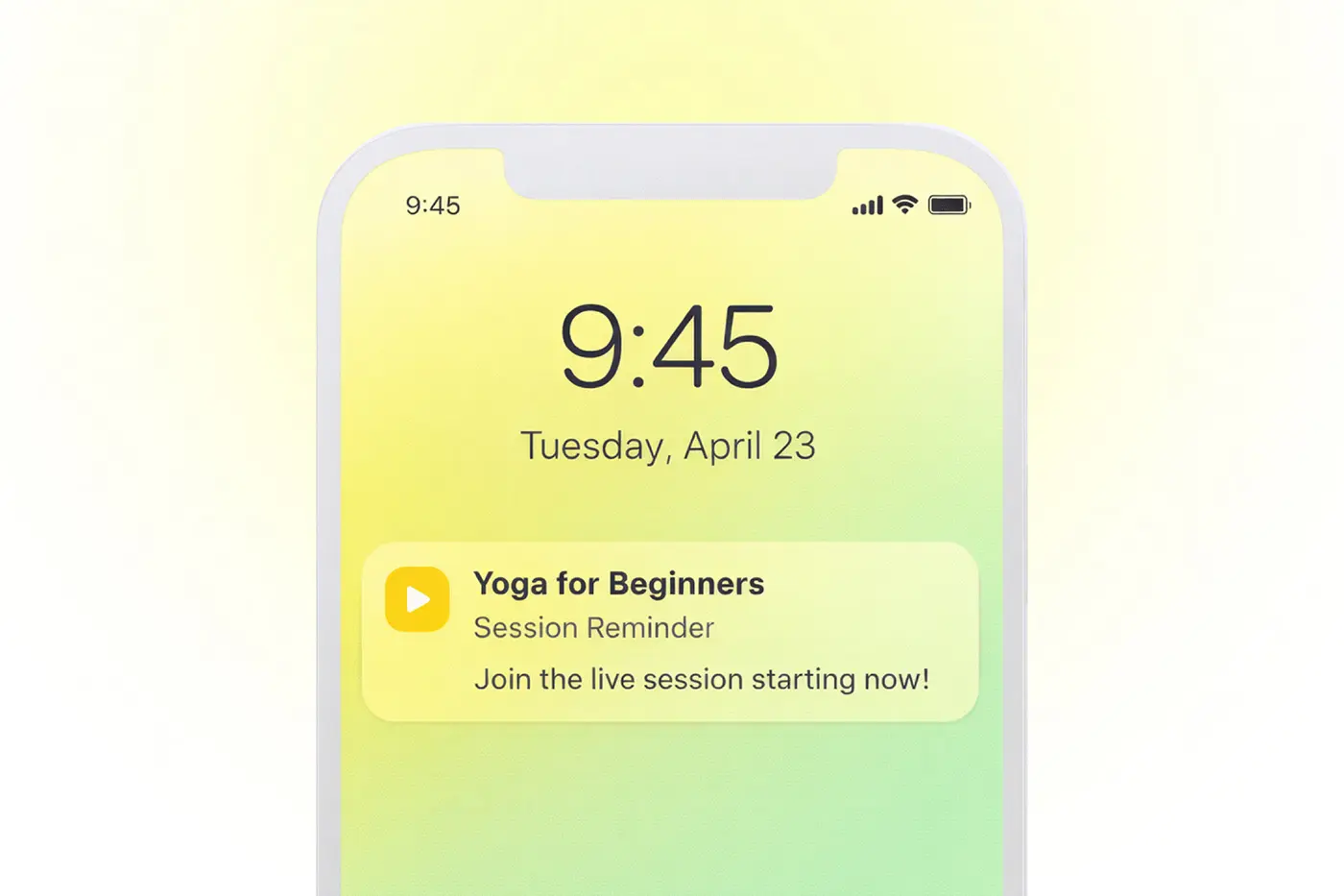 Mobile app push notifications on lock screen