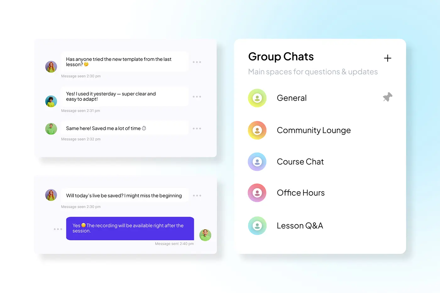 Private direct messaging inside creator communities
